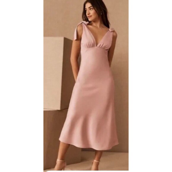 Sachin + Babi Pink Satin Shoulder Adjustable Tie Straps Formal Dress Size 14 - Picture 1 of 7